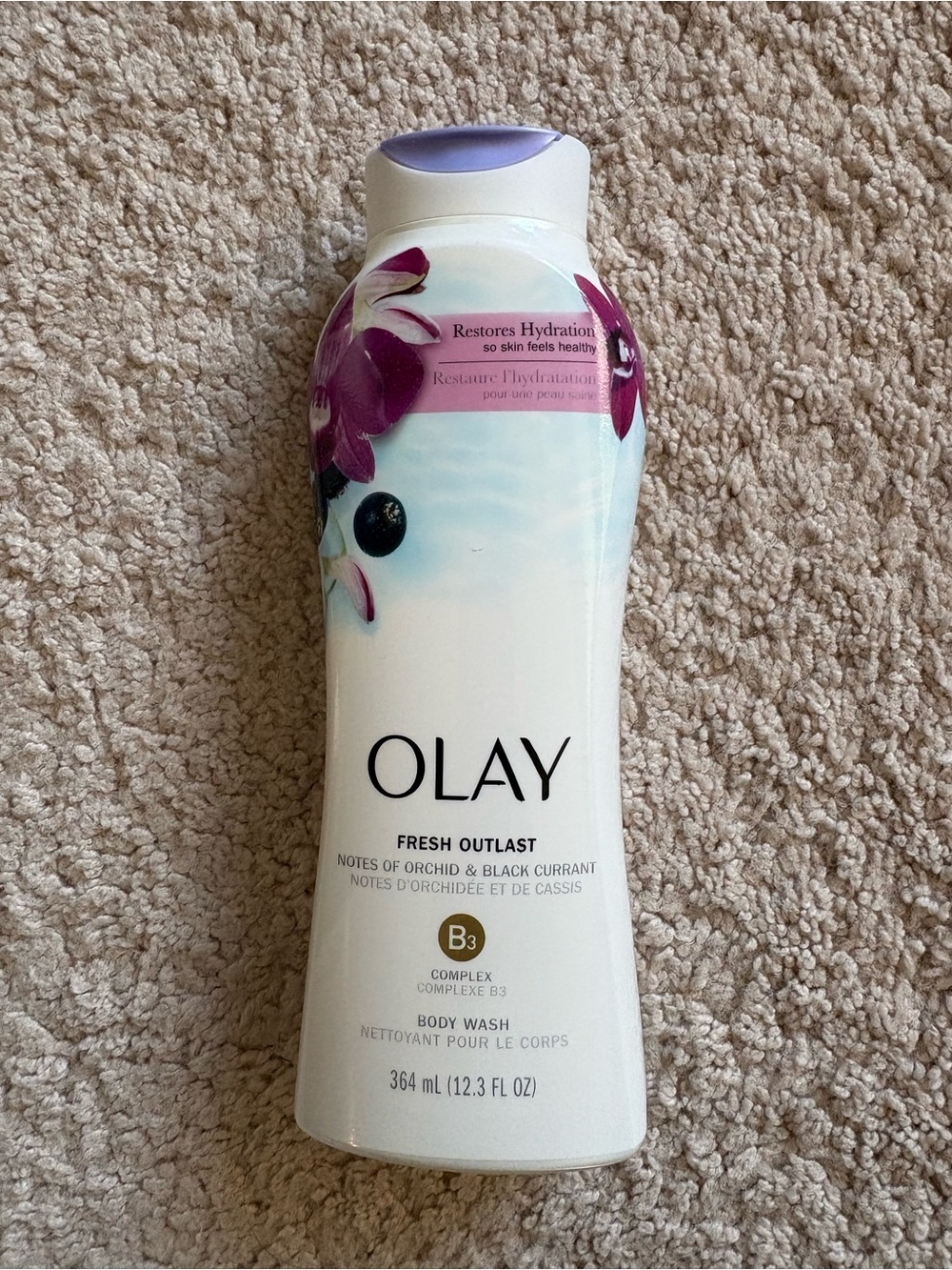 New OLAY FRESH OUTLAST Body Wash with B3 Complex ~ Orchid & Black Currant